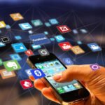 Modern smartphones displaying Android and iOS with 5G connectivity, AI features, mobile applications, cybersecurity, and future mobile technology innovations.