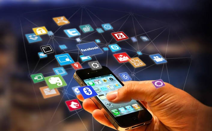 Modern smartphones displaying Android and iOS with 5G connectivity, AI features, mobile applications, cybersecurity, and future mobile technology innovations.