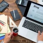 Professional content writer creating high-quality content on a laptop for SEO and digital marketing