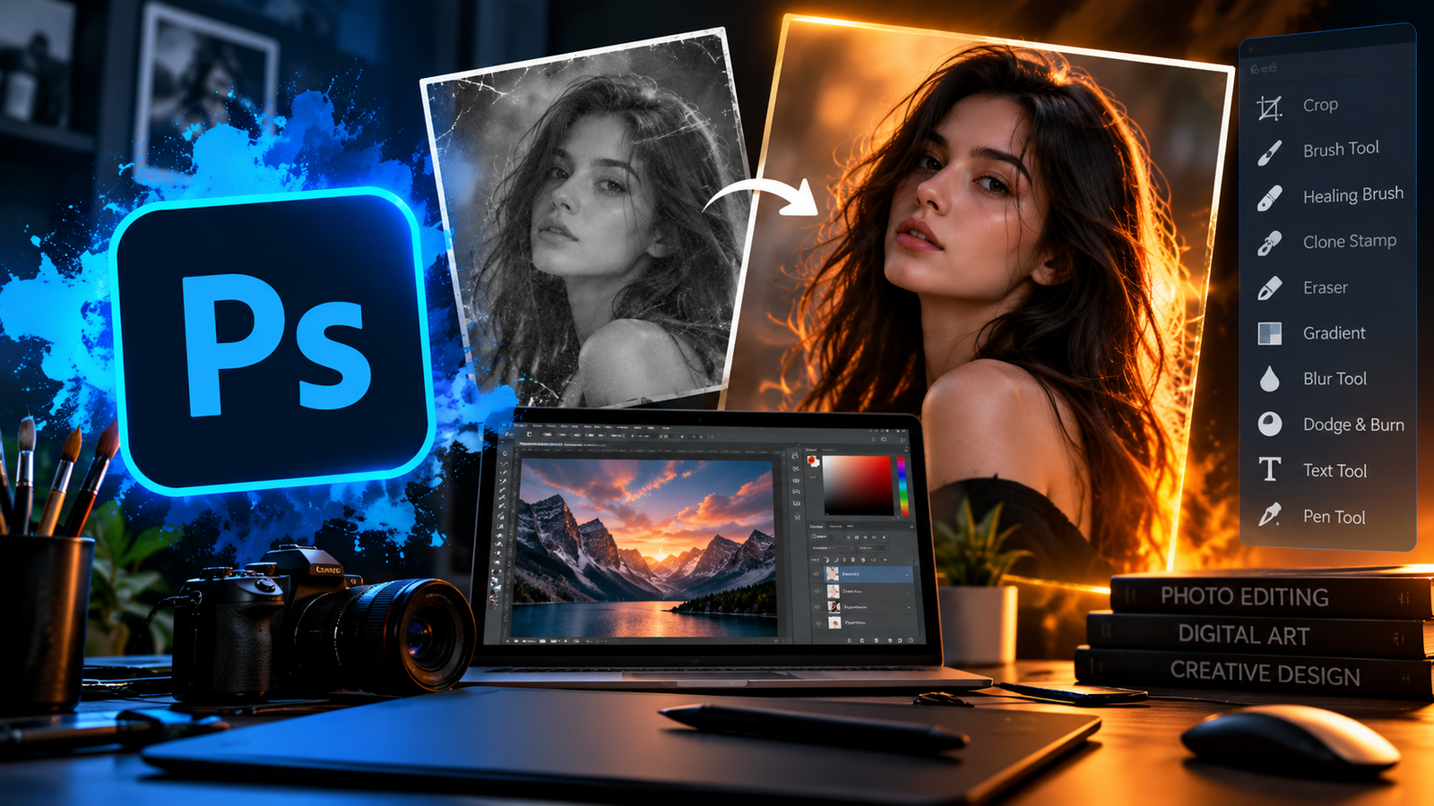 Photoshop: The Complete Guide to Photo Editing, Digital Art and Professional Design